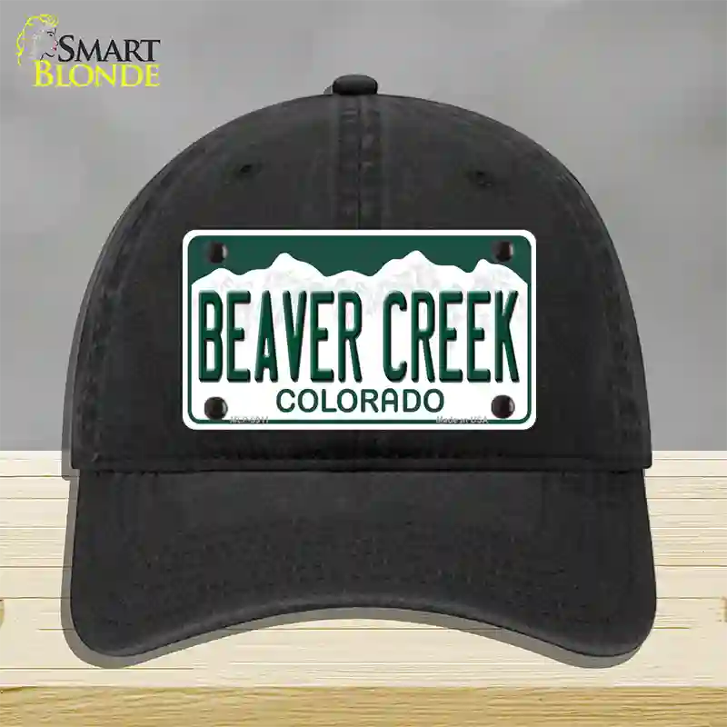 Beaver Creek Colorado Novelty License Plate Hat Unconstructed Cotton / Black