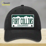 Fort Collins Colorado Novelty License Plate Hat Unconstructed Cotton / Black