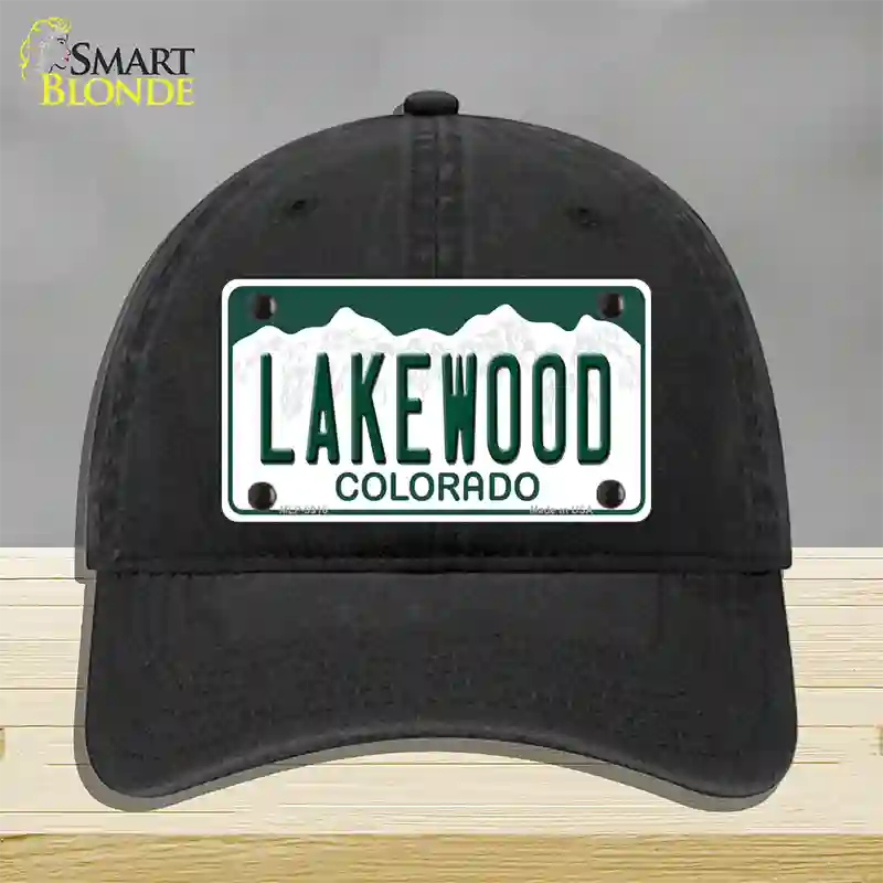 Lakewood Colorado Novelty License Plate Hat Unconstructed Cotton / Black