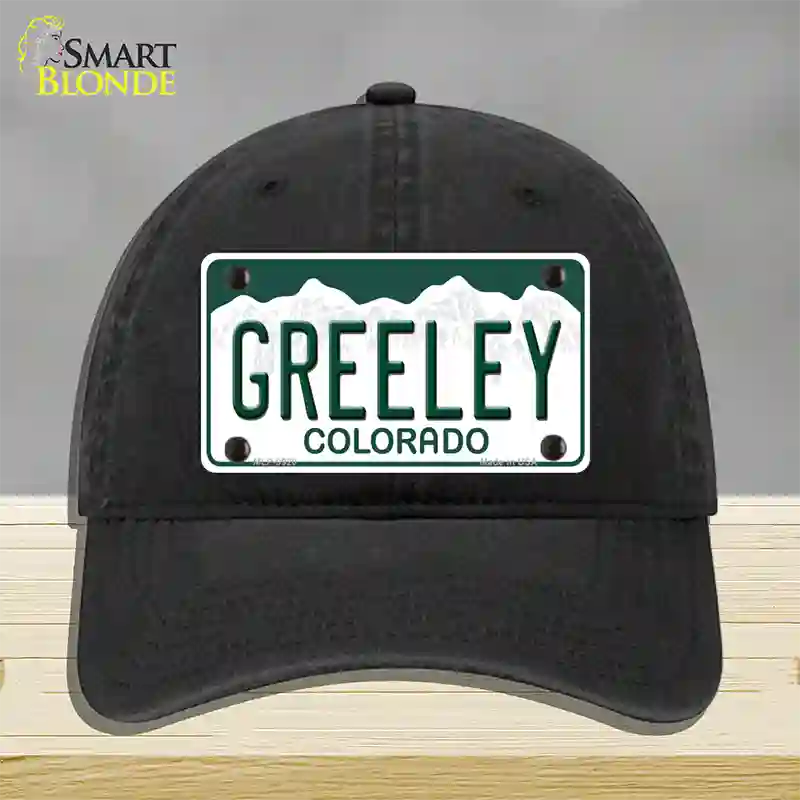 Greeley Colorado Novelty License Plate Hat Unconstructed Cotton / Black