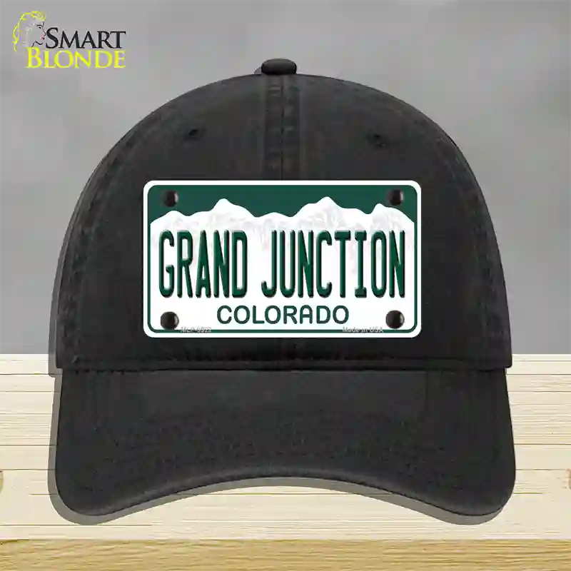 Grand Junction Colorado Novelty License Plate Hat Unconstructed Cotton / Black