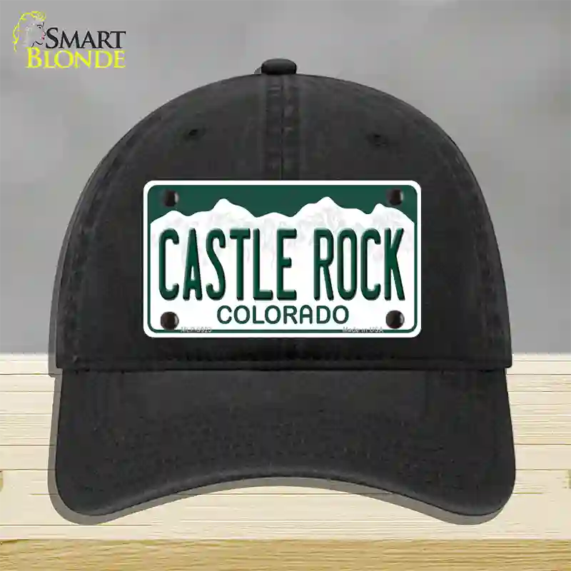 Castle Rock Colorado Novelty License Plate Hat Unconstructed Cotton / Black