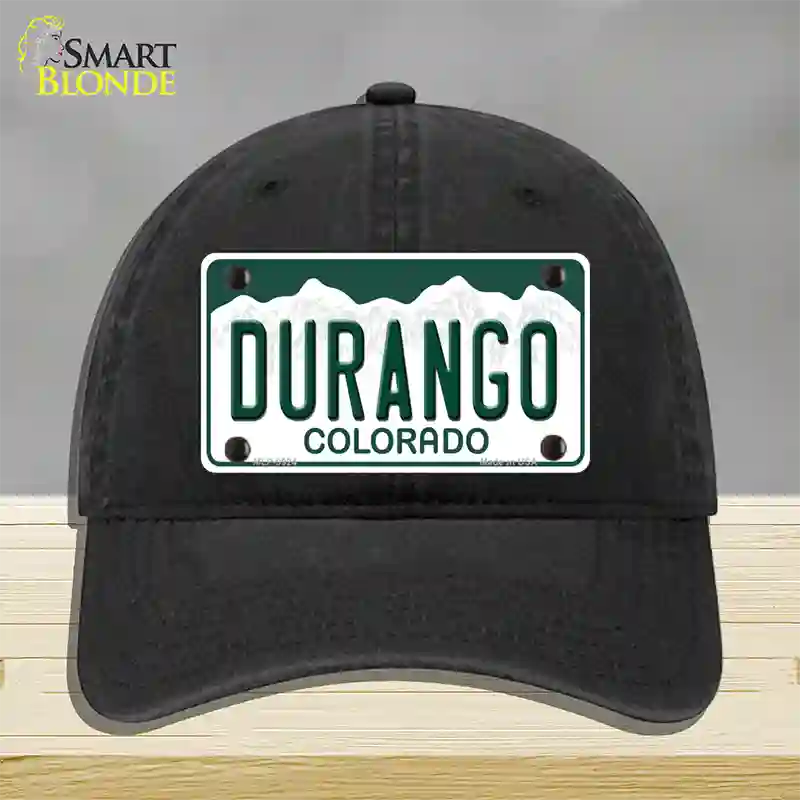 Durango Colorado Novelty License Plate Hat Unconstructed Cotton / Black