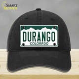 Durango Colorado Novelty License Plate Hat Unconstructed Cotton / Black