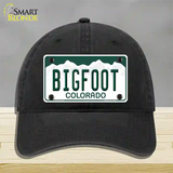 Bigfoot Colorado Novelty License Plate Hat Unconstructed Cotton / Black