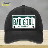 Bad Girl Colorado Novelty License Plate Hat Unconstructed Cotton / Black