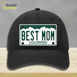 Best Mom Colorado Novelty License Plate Hat Unconstructed Cotton / Black