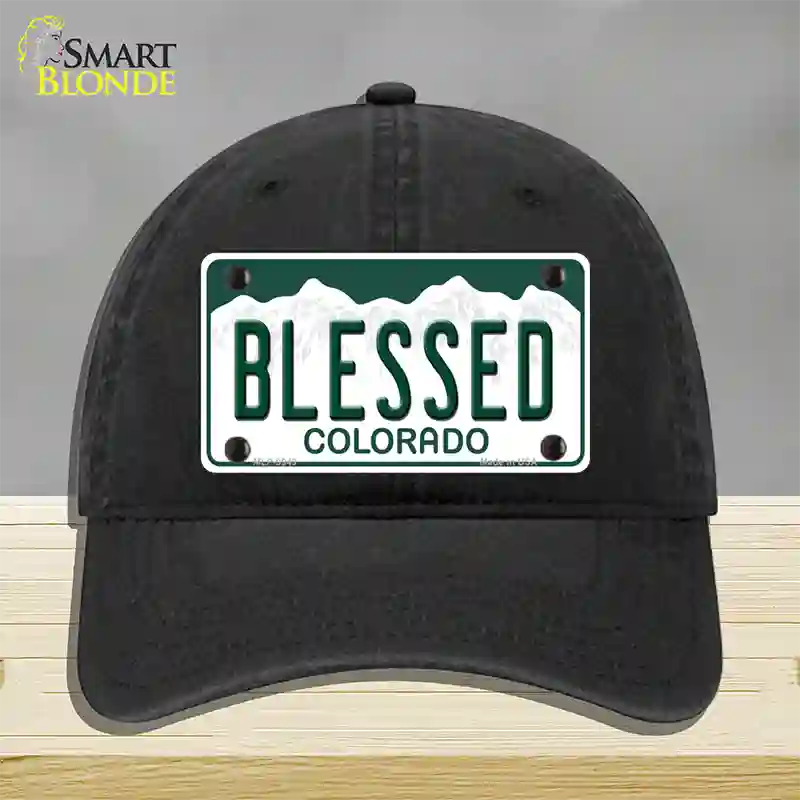 Blessed Colorado Novelty License Plate Hat Unconstructed Cotton / Black