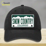 Snow Country Colorado Novelty License Plate Hat Unconstructed Cotton / Black