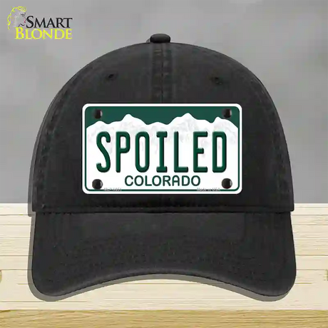 Spoiled Colorado Novelty License Plate Hat Unconstructed Cotton / Black