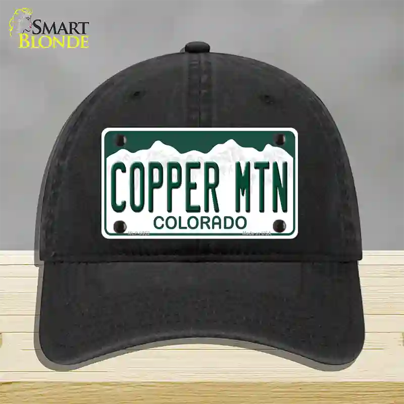 Copper Mountain Colorado Novelty License Plate Hat Unconstructed Cotton / Black