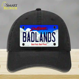 Badlands South Dakota Novelty License Plate Hat Unconstructed Cotton / Black