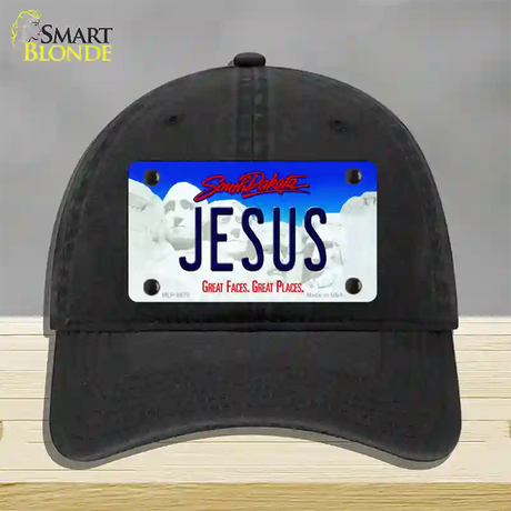 Jesus South Dakota Novelty License Plate Hat Unconstructed Cotton / Black