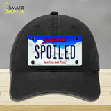 Spoiled South Dakota Novelty License Plate Hat Unconstructed Cotton / Black