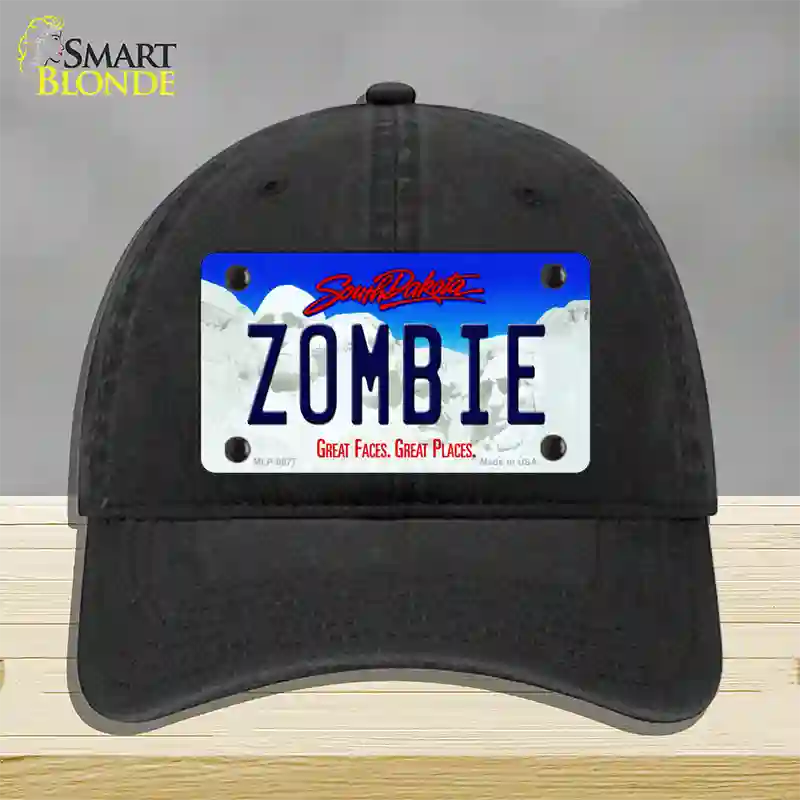 Zombie South Dakota Novelty License Plate Hat Unconstructed Cotton / Black