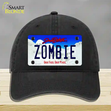 Zombie South Dakota Novelty License Plate Hat Unconstructed Cotton / Black