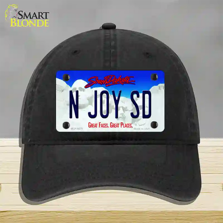 N Joy SD South Dakota Novelty License Plate Hat Unconstructed Cotton / Black