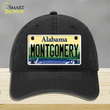 Montgomery Alabama Novelty License Plate Hat Unconstructed Cotton / Black