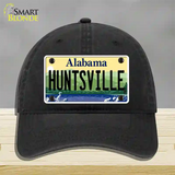 Huntsville Alabama Novelty License Plate Hat Unconstructed Cotton / Black