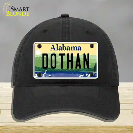 Dothan Alabama Novelty License Plate Hat Unconstructed Cotton / Black