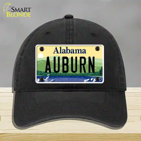 Auburn Alabama Novelty License Plate Hat Unconstructed Cotton / Black