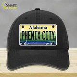 Phenix City Alabama Novelty License Plate Hat Unconstructed Cotton / Black