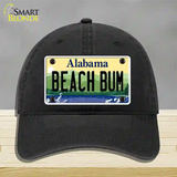 Beach Bum Alabama Novelty License Plate Hat Unconstructed Cotton / Black