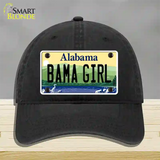 Bama Girl Alabama Novelty License Plate Hat Unconstructed Cotton / Black