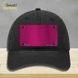 Pink Metallic Solid Novelty License Plate Hat Unconstructed Cotton / Black