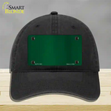 Green Metallic Solid Novelty License Plate Hat Unconstructed Cotton / Black