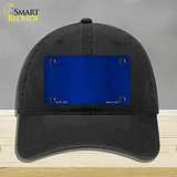 Blue Metallic Solid Novelty License Plate Hat Unconstructed Cotton / Black