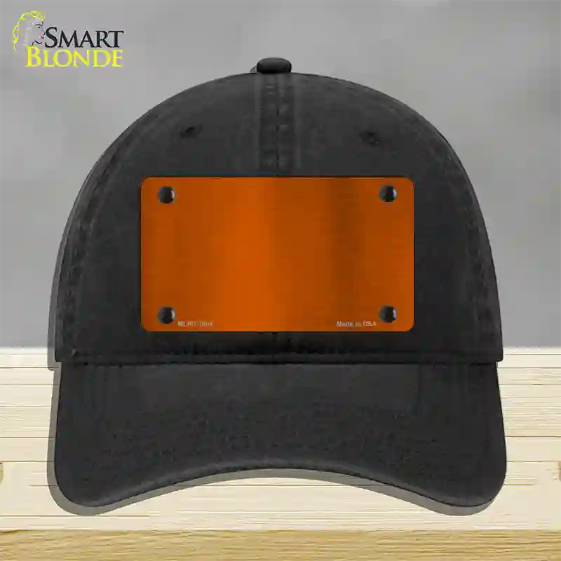 Orange Metallic Solid Novelty License Plate Hat Unconstructed Cotton / Black