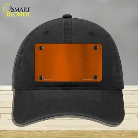 Orange Metallic Solid Novelty License Plate Hat Unconstructed Cotton / Black