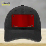 Red Metallic Solid Novelty License Plate Hat Unconstructed Cotton / Black