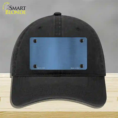 Light Blue Metallic Solid Novelty License Plate Hat Unconstructed Cotton / Black