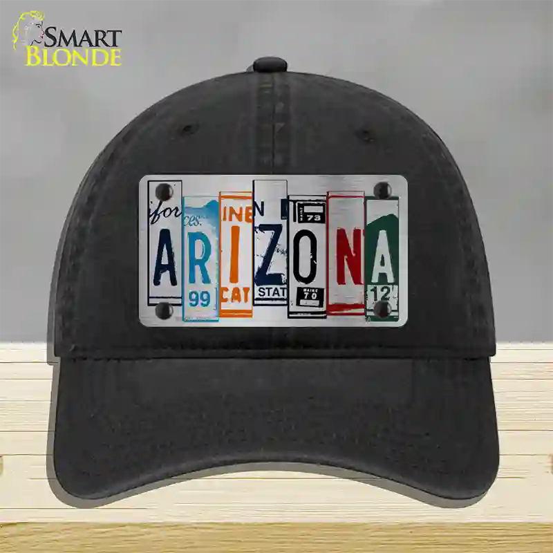 Arizona License Plate Art Novelty License Plate Hat Unconstructed Cotton / Black