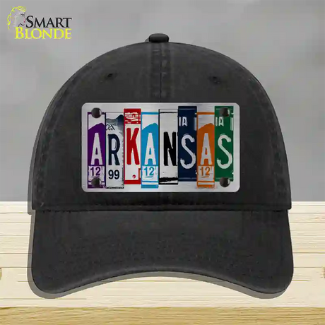 Arkansas License Plate Art Novelty License Plate Hat Unconstructed Cotton / Black