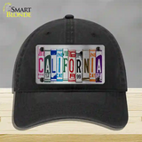 California License Plate Art Novelty License Plate Hat Unconstructed Cotton / Black