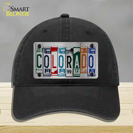 Colorado License Plate Art Novelty License Plate Hat Unconstructed Cotton / Black