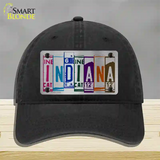 Indiana License Plate Art Novelty License Plate Hat Unconstructed Cotton / Black