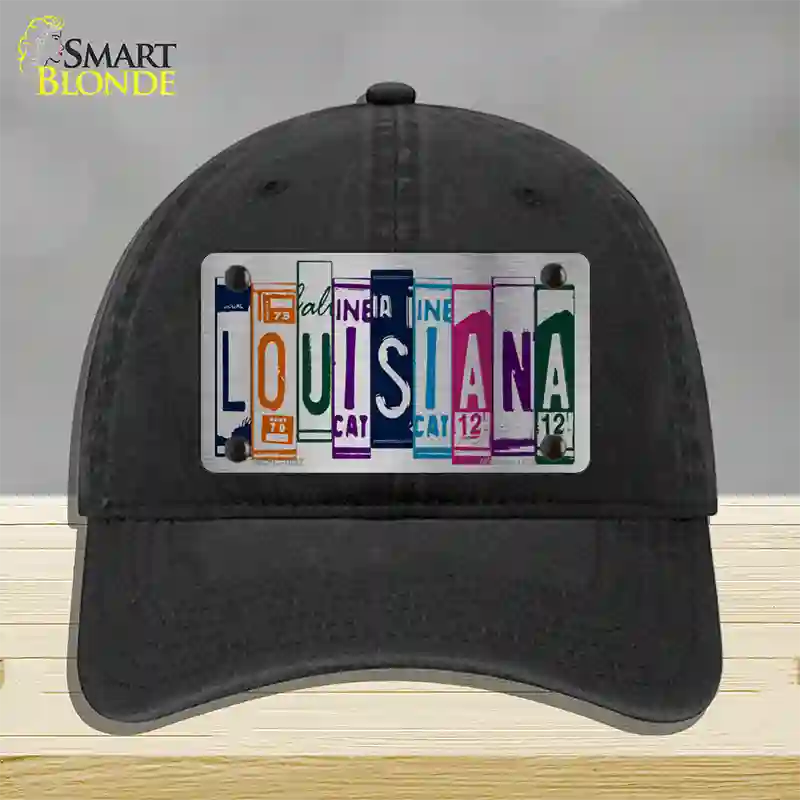 Louisiana License Plate Art Novelty License Plate Hat Unconstructed Cotton / Black