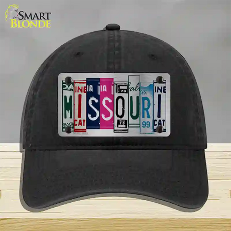 Missouri License Plate Art Novelty License Plate Hat Unconstructed Cotton / Black