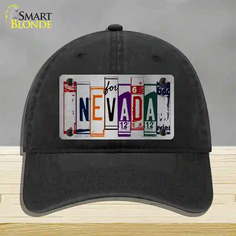 Nevada License Plate Art Novelty License Plate Hat Unconstructed Cotton / Black