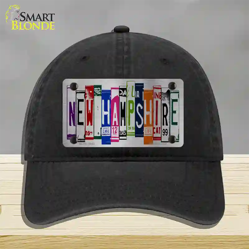 New Hampshire License Plate Art Novelty License Plate Hat Unconstructed Cotton / Black