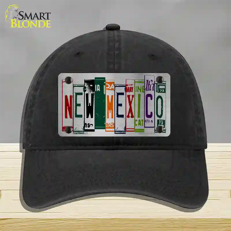 New Mexico License Plate Art Novelty License Plate Hat Unconstructed Cotton / Black