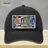 Oklahoma License Plate Art Novelty License Plate Hat Unconstructed Cotton / Black