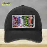 Rhode Island License Plate Art Novelty License Plate Hat Unconstructed Cotton / Black