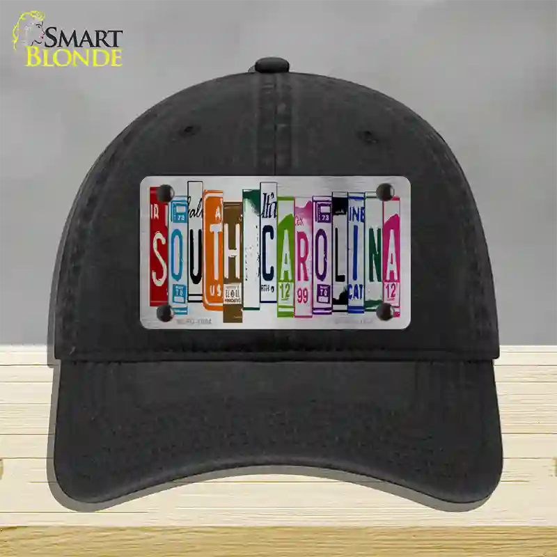 South Carolina License Plate Art Novelty License Plate Hat Unconstructed Cotton / Black