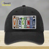 Virginia License Plate Art Novelty License Plate Hat Unconstructed Cotton / Black