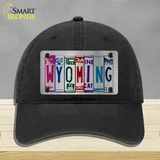 Wyoming License Plate Art Novelty License Plate Hat Unconstructed Cotton / Black